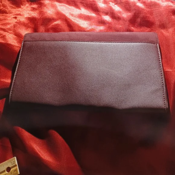 Very rare Burgundy Cato two way 2way bag clutch gold hardware chain handle - Picture 6 of 16